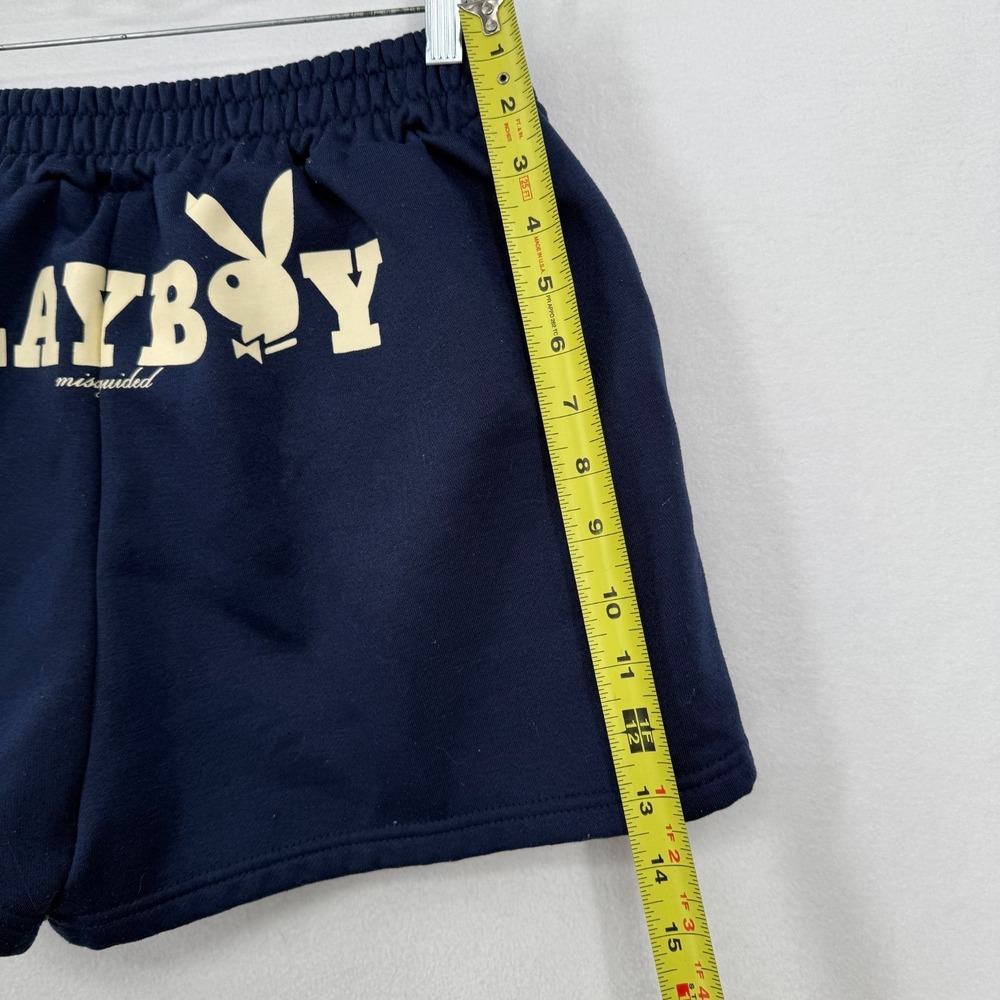 PLAYBOY Navy Blue Shorts with Cream Logo - Picture 6 of 10